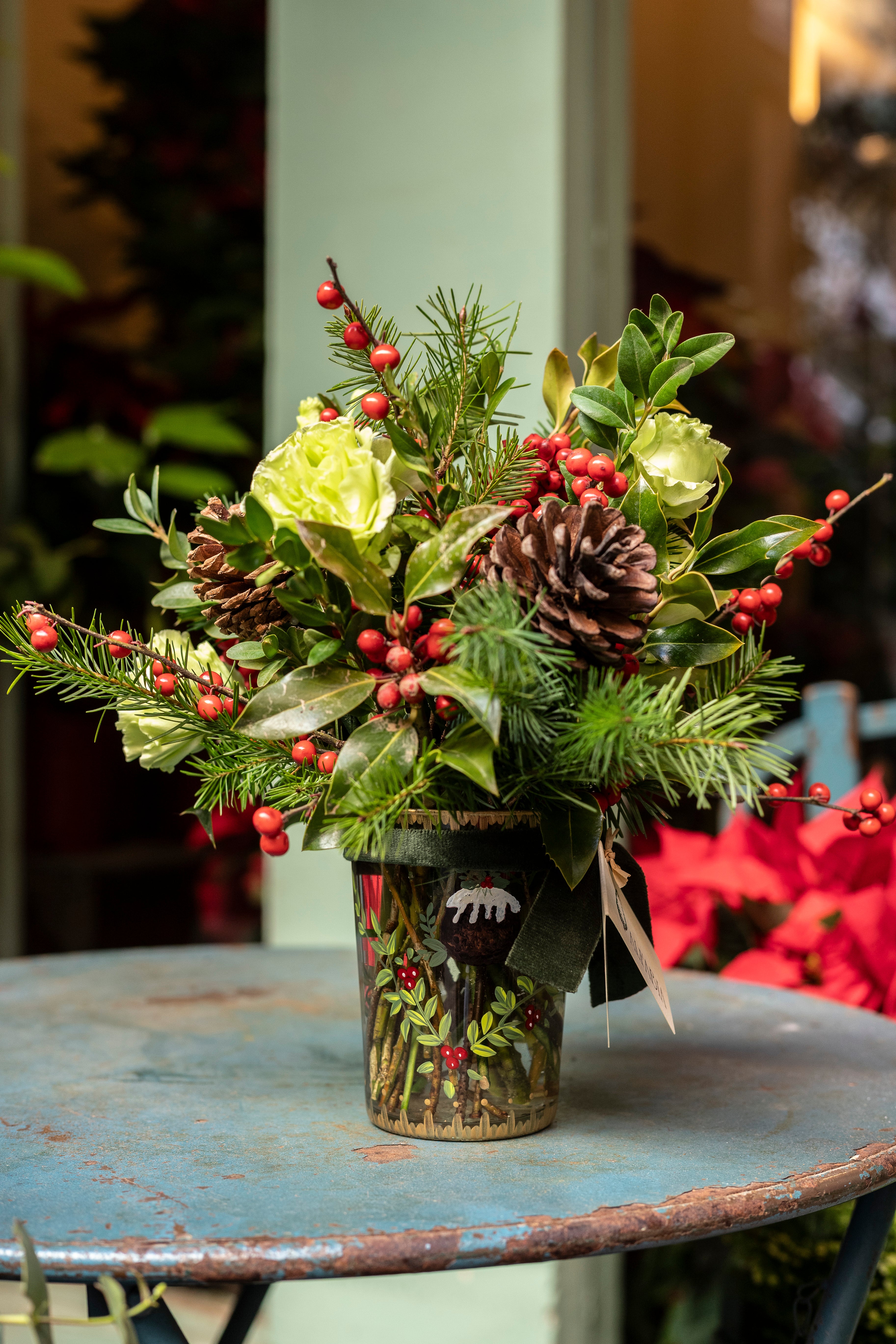 Vaso pintado a mano Navidad
