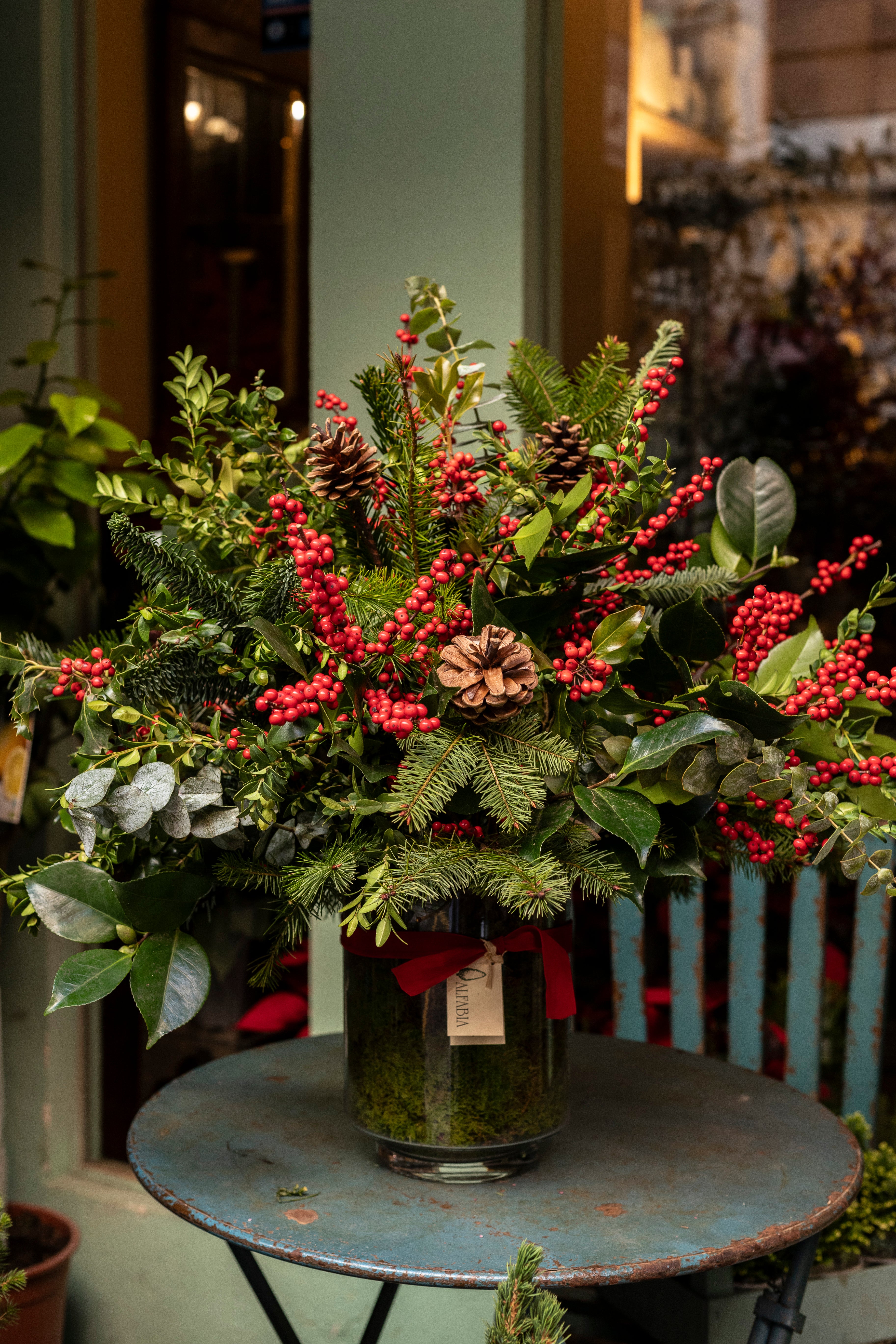 Jarrón cristal Navidad