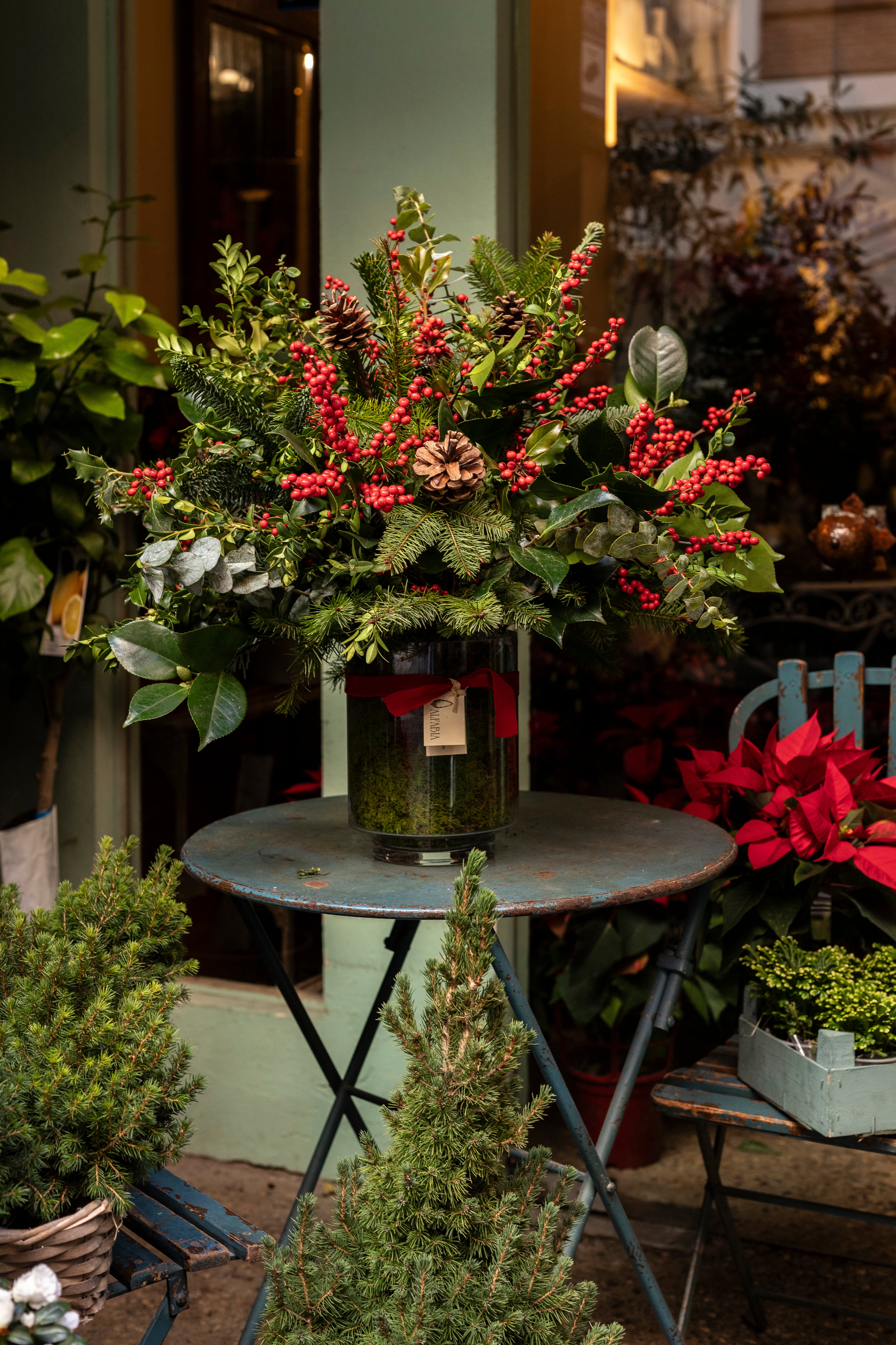 Jarrón cristal Navidad