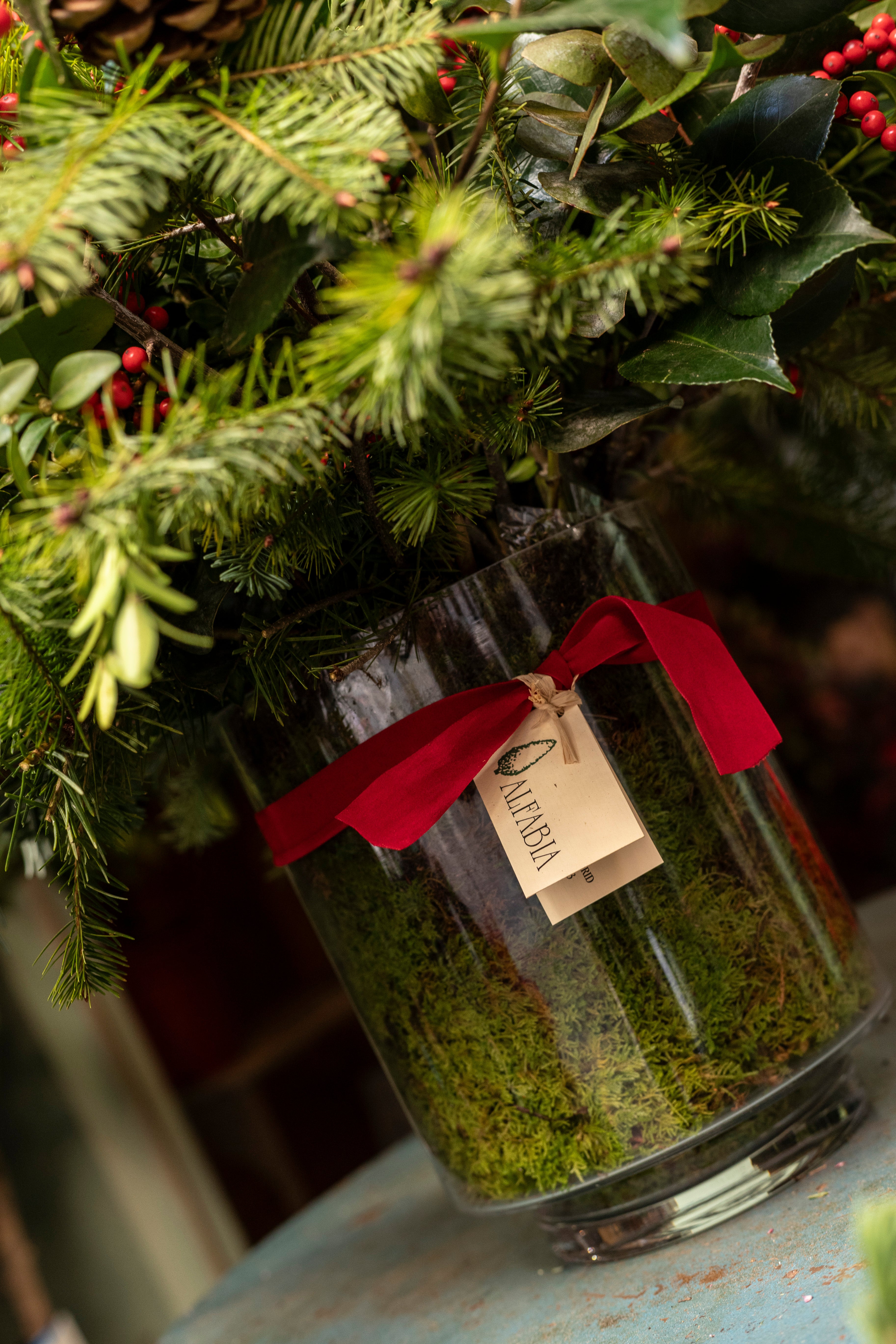 Jarrón cristal Navidad