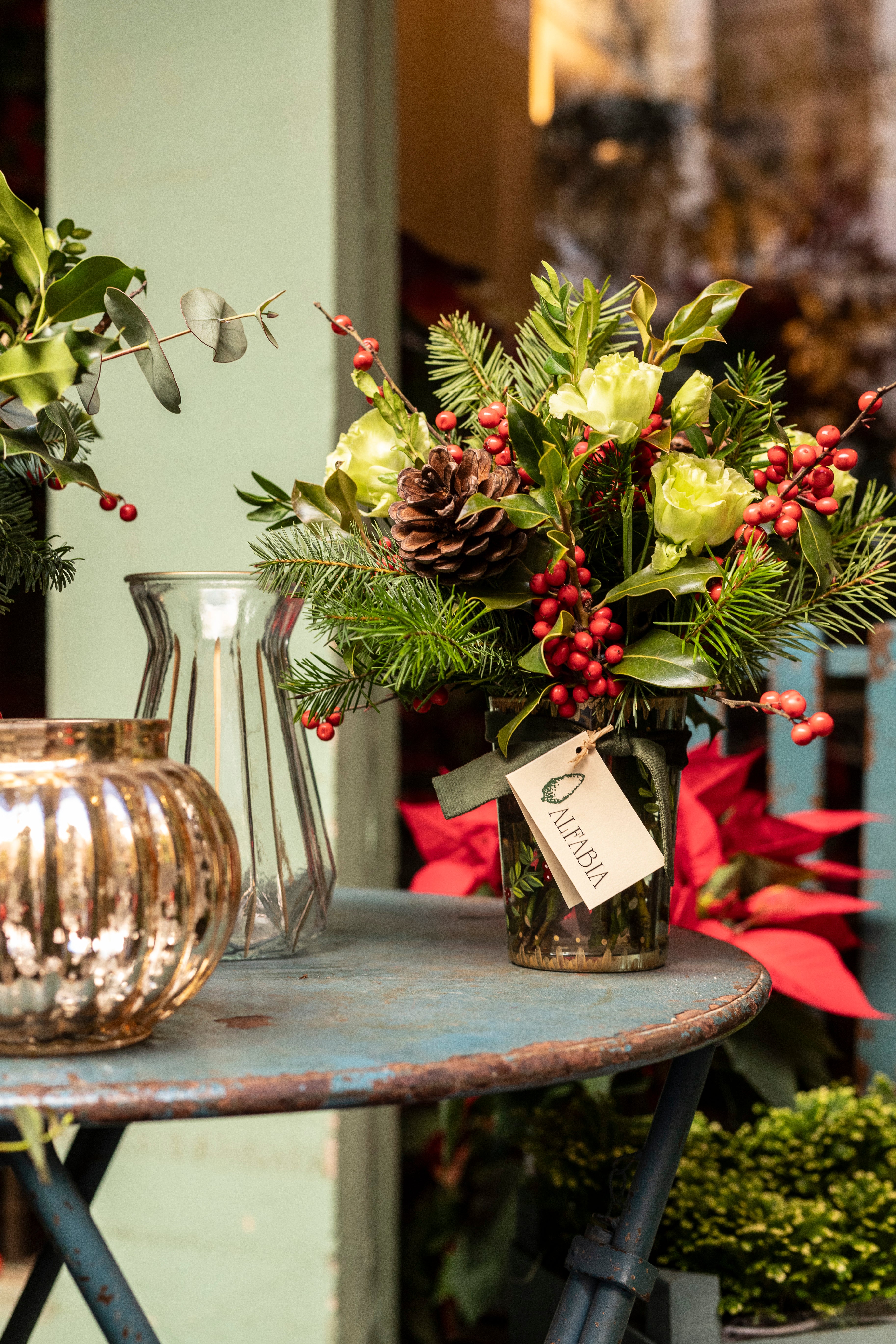 Vaso pintado a mano Navidad