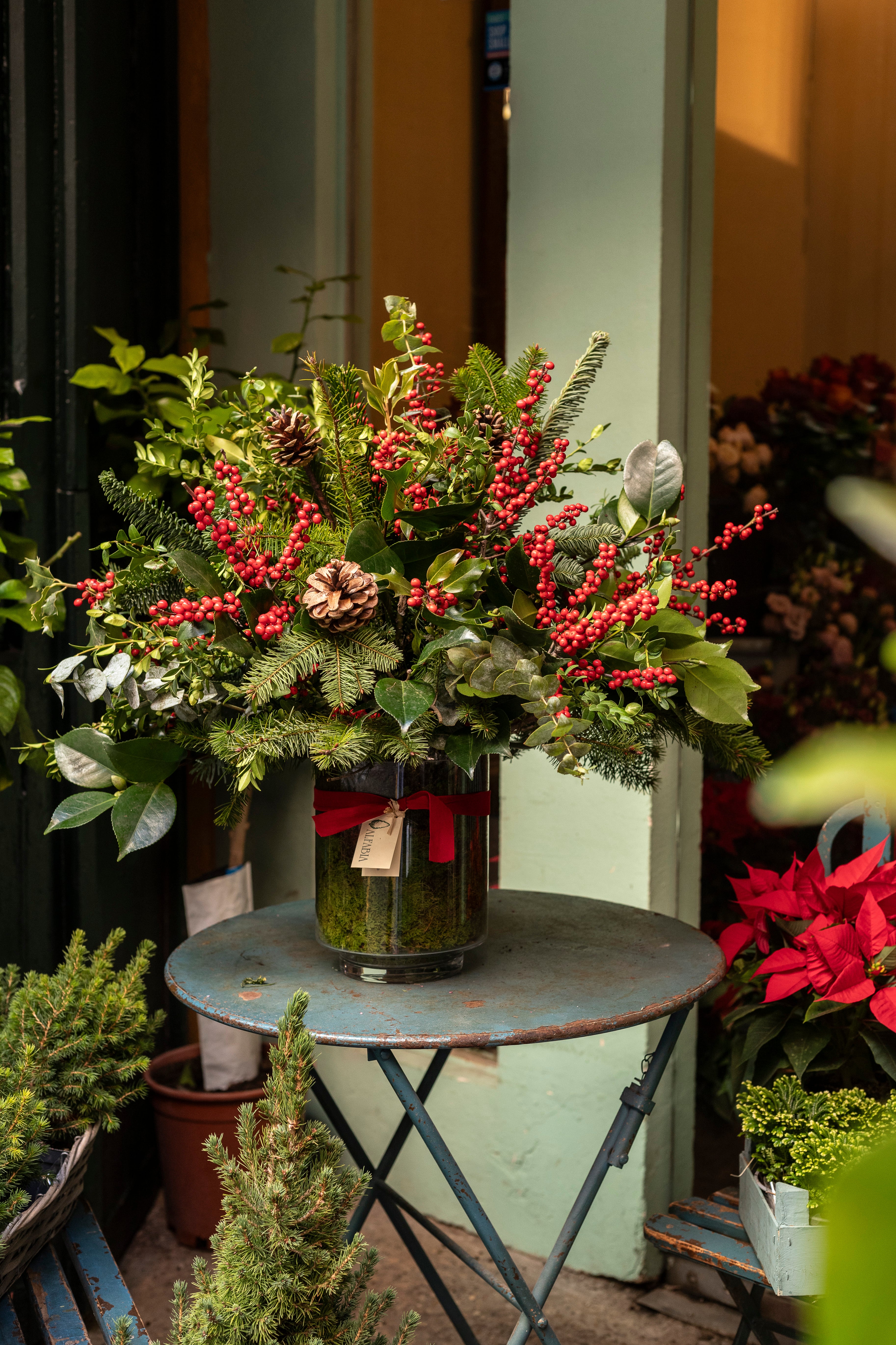 Jarrón cristal Navidad